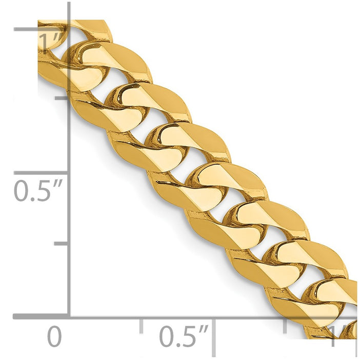 14k 7.25mm Flat Beveled Curb Chain