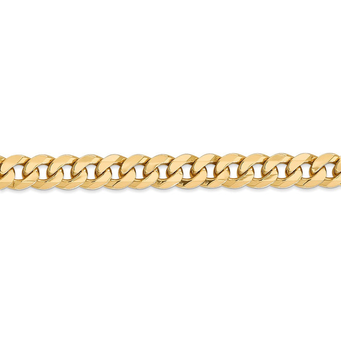 14k 8mm Flat Beveled Curb Chain