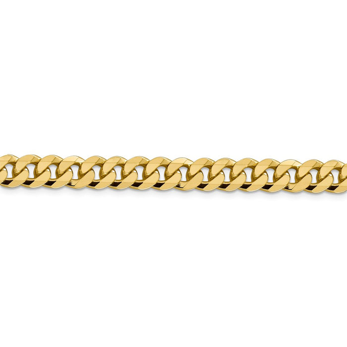 14k 8.5mm Flat Beveled Curb Chain