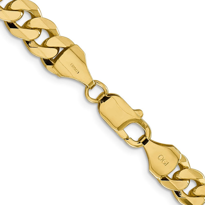 14k 8.5mm Flat Beveled Curb Chain