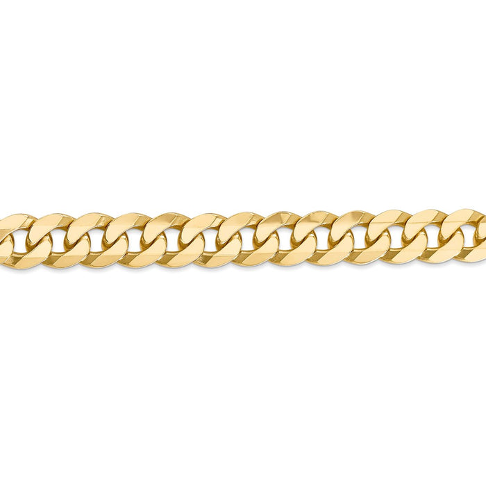 14k 9.5mm Flat Beveled Curb Chain