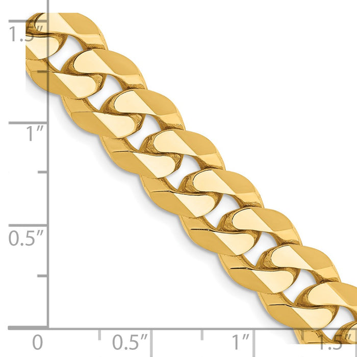 14k 9.5mm Flat Beveled Curb Chain