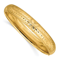 Thumbnail for 14k 7/16 Florentine Engraved Hinged Bangle Bracelet