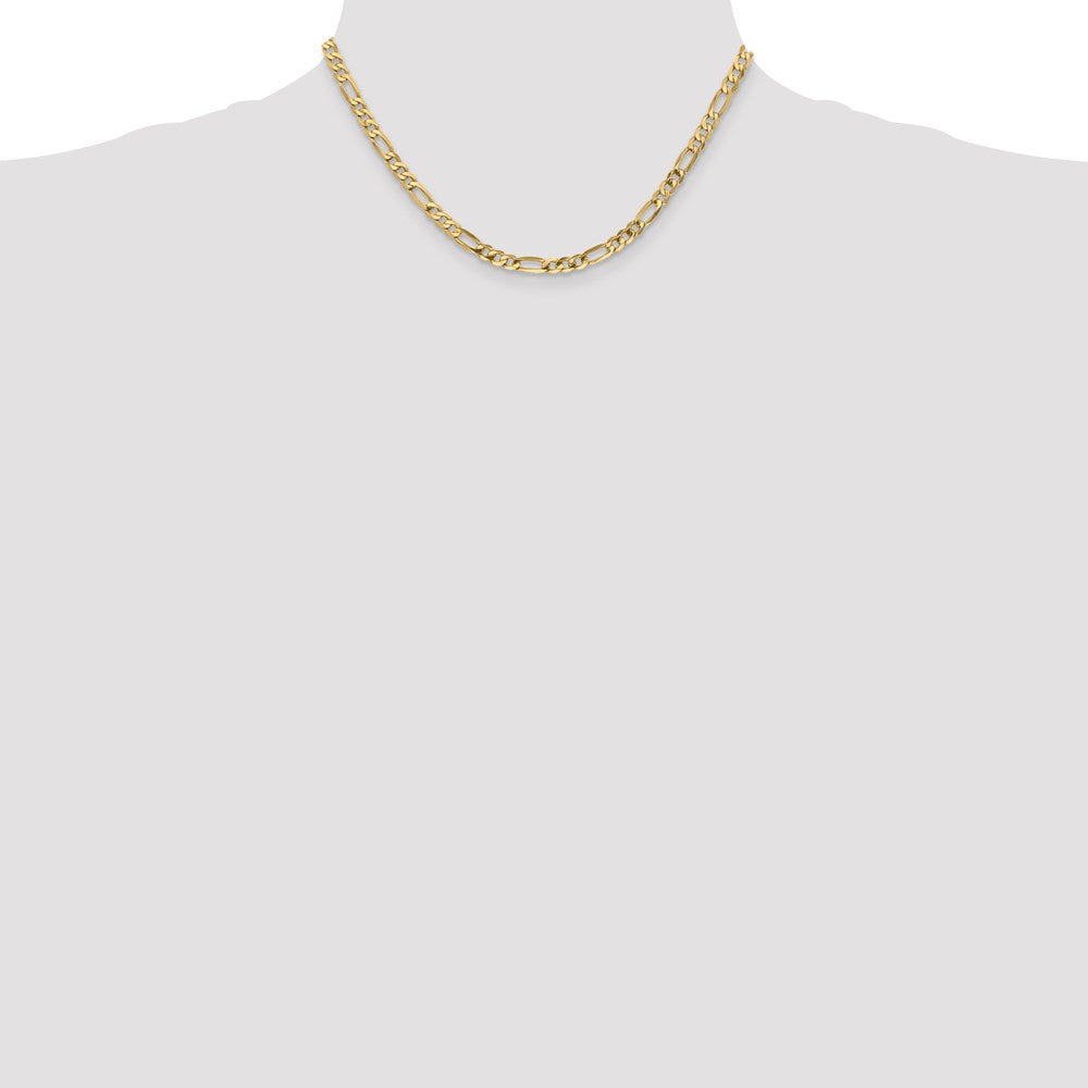 14k 4.75mm Flat Figaro Chain