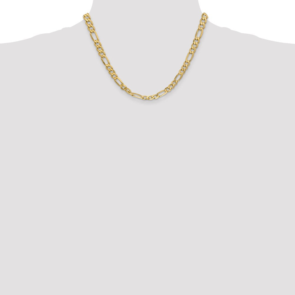 14k 6.25mm Flat Figaro Chain