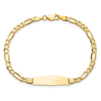 Thumbnail for 14k Soft Diamond Shape Figaro ID Bracelet