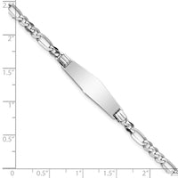 Thumbnail for 14k WG Soft Diamond Shape Figaro Link ID Bracelet