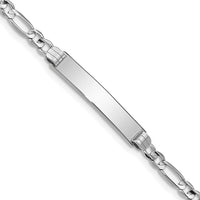 Thumbnail for 14k WG Soft Diamond Shape Figaro Link ID Bracelet