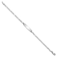 Thumbnail for 14k WG Soft Diamond Shape Figaro Link ID Bracelet