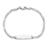 Thumbnail for 14k WG Soft Diamond Shape Figaro Link ID Bracelet