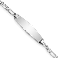 Thumbnail for 14k WG Soft Diamond Shape Figaro Link ID Bracelet