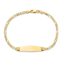 Thumbnail for 14k Soft Diamond Shape Figaro ID Bracelet