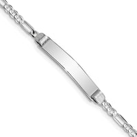 Thumbnail for 14k WG Soft Diamond Shape Figaro Link ID Bracelet