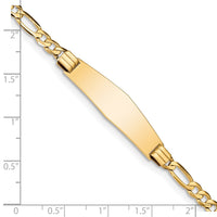 Thumbnail for 14k Figaro Soft Diamond Shape ID Bracelet