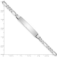 Thumbnail for 14k WG Figaro Link Soft Diamond Shape ID Bracelet