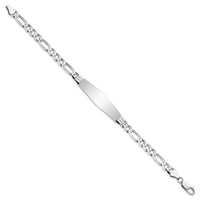 Thumbnail for 14k WG Figaro Link Soft Diamond Shape ID Bracelet