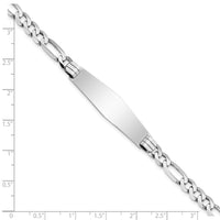 Thumbnail for 14k WG Figaro Link Soft Diamond Shape ID Bracelet