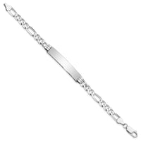 Thumbnail for 14k WG Figaro Link Soft Diamond Shape ID Bracelet