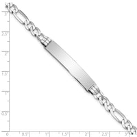 Thumbnail for 14k WG Figaro Link Soft Diamond Shape ID Bracelet