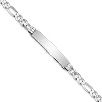 Thumbnail for 14k WG Figaro Link Soft Diamond Shape ID Bracelet