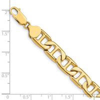 Thumbnail for 14k 8.75mm Solid Hand-Polished Anchor Link Bracelet