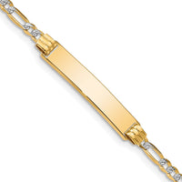 Thumbnail for 14k with Rhodium Pav‚ Figaro ID Bracelet