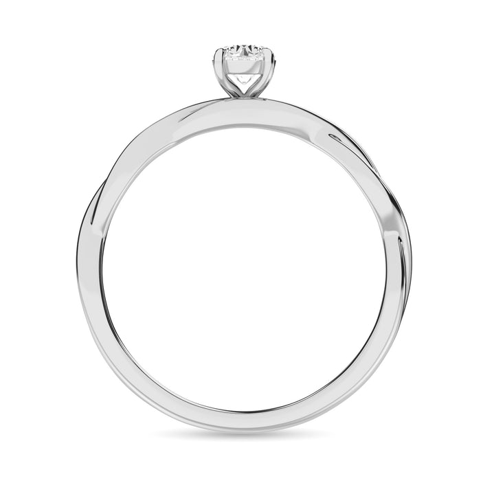 Diamond 1/3 Ct.Tw.Twist Shank Solitaire Engagement Ring in 14K White Gold