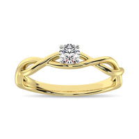 Thumbnail for Diamond 1/5 Ct.Tw.Twist Shank Solitaire Engagement Ring in 14K Yellow Gold