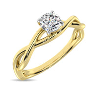 Thumbnail for Diamond 1/4 Ct.Tw.Twist Shank Solitaire Engagement Ring in 14K Yellow Gold