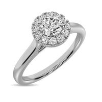 Thumbnail for Diamond 3/8 Ct.Tw. Round Center Halo Engagement Ring in 10K White Gold