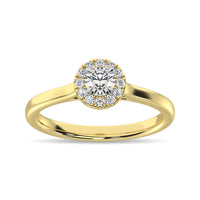 Thumbnail for Diamond 3/8 Ct.Tw. Round Center Halo Engagement Ring in 10K Yellow Gold