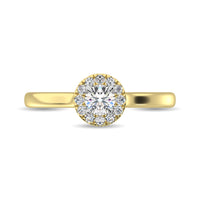 Thumbnail for Diamond 3/8 Ct.Tw. Round Center Halo Engagement Ring in 10K Yellow Gold