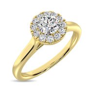 Thumbnail for Diamond 3/8 Ct.Tw. Round Center Halo Engagement Ring in 10K Yellow Gold