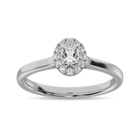 Thumbnail for Diamond 3/8 Ct.Tw. Oval Center Halo Engagement Ring in 10K White Gold