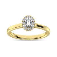 Thumbnail for Diamond 3/8 Ct.Tw. Oval Center Halo Engagement Ring in 10K Yellow Gold