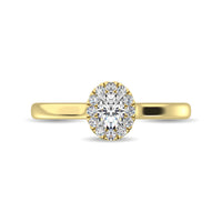 Thumbnail for Diamond 3/8 Ct.Tw. Oval Center Halo Engagement Ring in 10K Yellow Gold