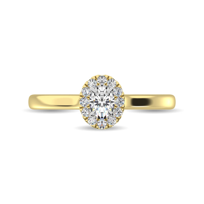 Diamond 3/8 Ct.Tw. Oval Center Halo Engagement Ring in 10K Yellow Gold