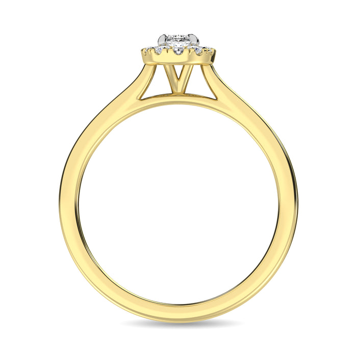 Diamond 3/8 Ct.Tw. Oval Center Halo Engagement Ring in 10K Yellow Gold