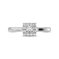 Thumbnail for Diamond 3/8 Ct.Tw. Princess Center Halo Engagement Ring in 10K White Gold