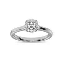 Thumbnail for Diamond 3/8 Ct.Tw. Round Cushion Center Halo Engagement Ring in 10K White Gold