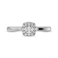 Thumbnail for Diamond 3/8 Ct.Tw. Round Cushion Center Halo Engagement Ring in 10K White Gold