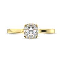 Thumbnail for Diamond 3/8 Ct.Tw. Round Cushion Center Halo Engagement Ring in 10K Yellow Gold