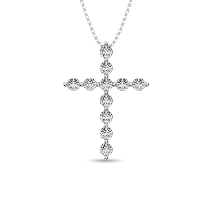 Diamond 1/4 Ct.Tw. Cross Pendant in 14K White Gold