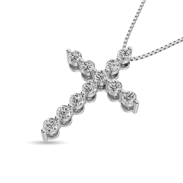 Diamond 1/4 Ct.Tw. Cross Pendant in 14K White Gold