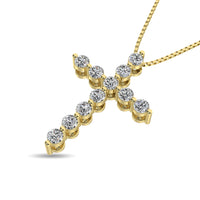 Thumbnail for Diamond 1/4 Ct.Tw. Cross Pendant in 14K Yellow Gold