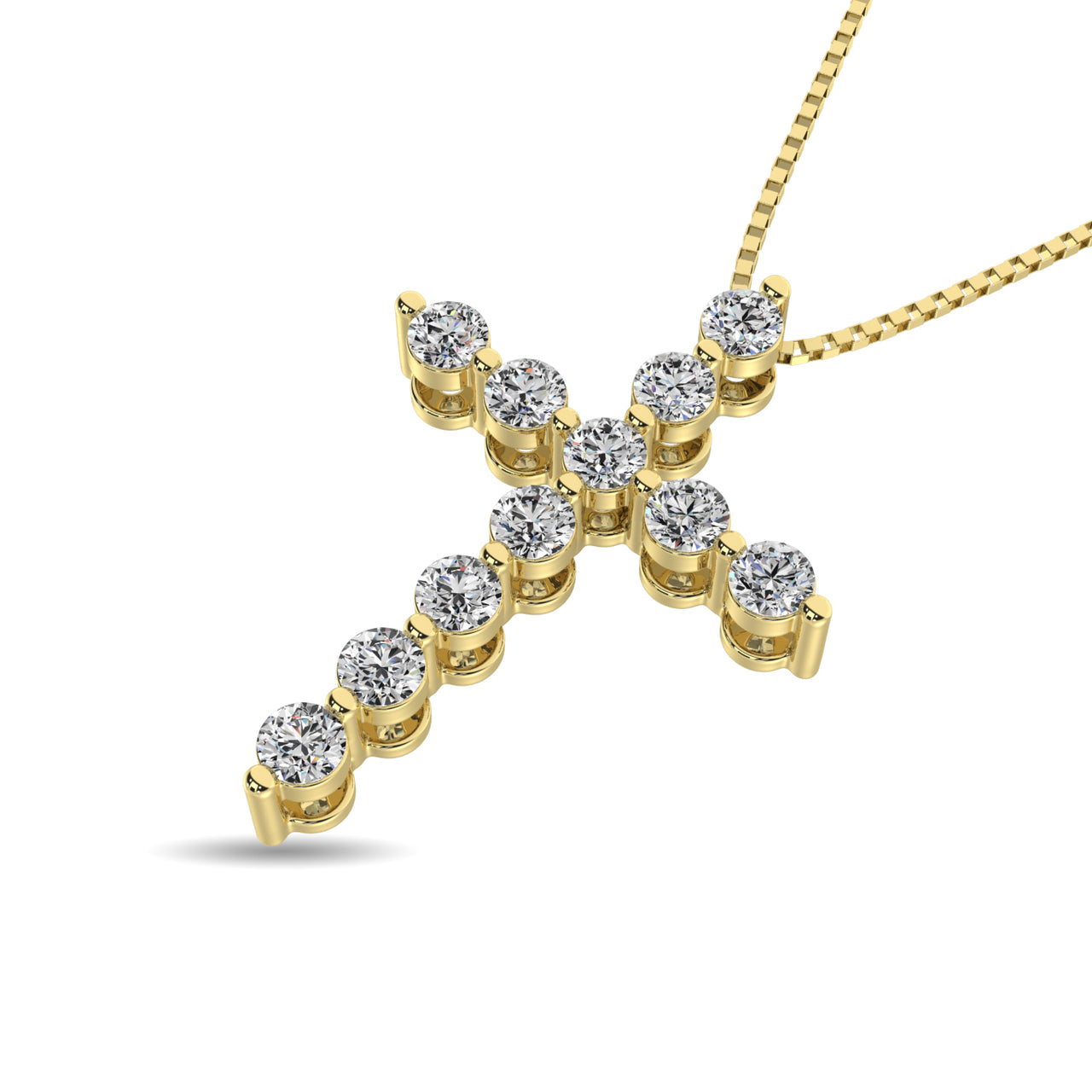 Diamond 1/2 Ct.Tw. Cross Pendant in 14K Yellow Gold