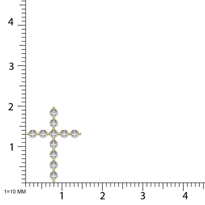 Diamond 1/4 Ct.Tw. Cross Pendant in 14K Yellow Gold
