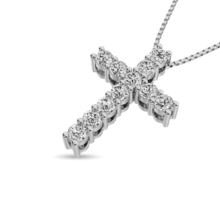 Diamond 1/4 Ct.Tw. Cross Pendant in 14K White Gold