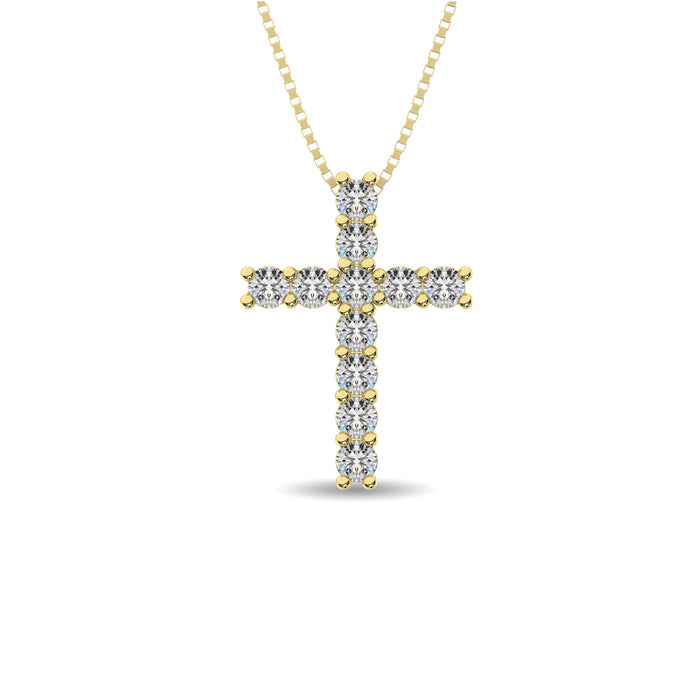 Diamond 1/2 Ct.Tw. Cross Pendant in 14K Yellow Gold