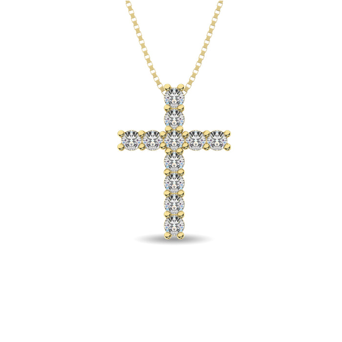 Diamond 1/4 Ct.Tw. Cross Pendant in 14K Yellow Gold